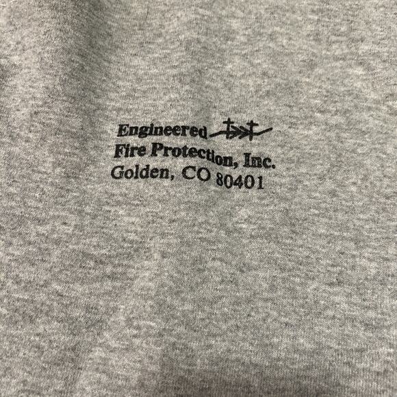 90’s VTG BVD Crewneck Pullover Sweatshirt Gray XL CO Made in USA Fire Protection - Picture 2 of 4